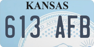 KS license plate 613AFB