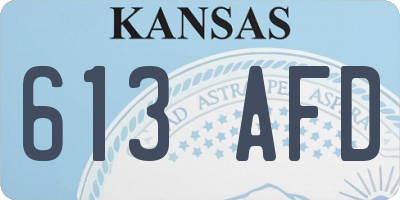 KS license plate 613AFD