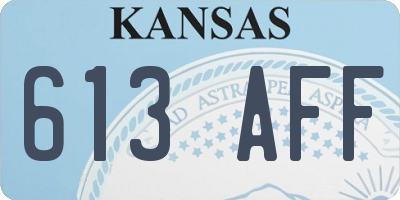 KS license plate 613AFF