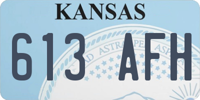 KS license plate 613AFH