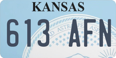 KS license plate 613AFN