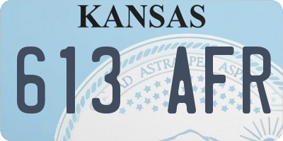 KS license plate 613AFR