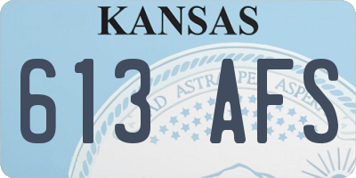 KS license plate 613AFS