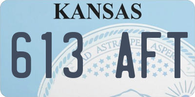 KS license plate 613AFT