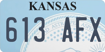 KS license plate 613AFX