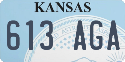 KS license plate 613AGA