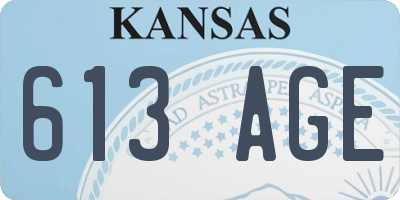 KS license plate 613AGE