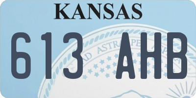 KS license plate 613AHB