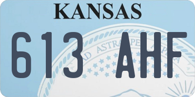 KS license plate 613AHF