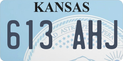 KS license plate 613AHJ