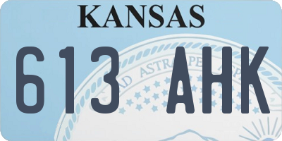 KS license plate 613AHK