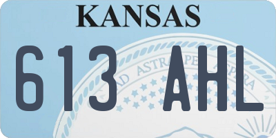 KS license plate 613AHL