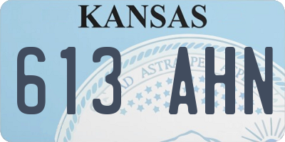 KS license plate 613AHN