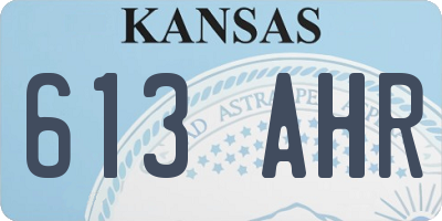 KS license plate 613AHR