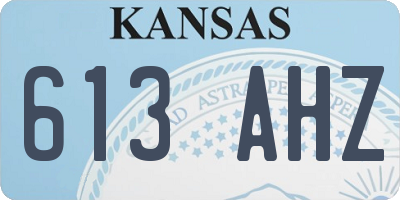 KS license plate 613AHZ