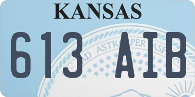 KS license plate 613AIB