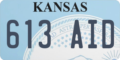 KS license plate 613AID