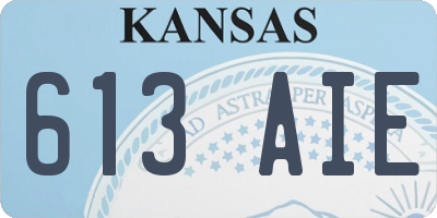 KS license plate 613AIE