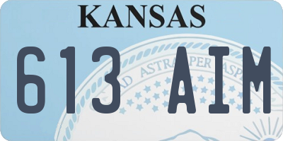 KS license plate 613AIM