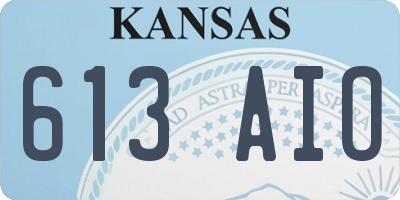 KS license plate 613AIO