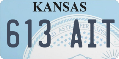 KS license plate 613AIT