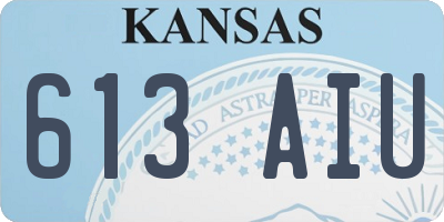 KS license plate 613AIU