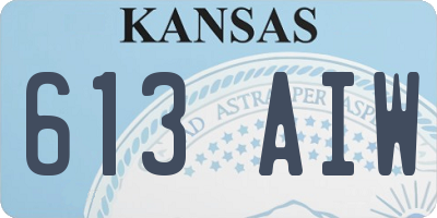 KS license plate 613AIW