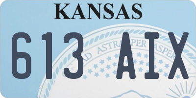 KS license plate 613AIX