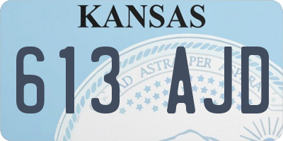 KS license plate 613AJD