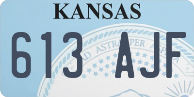 KS license plate 613AJF