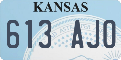 KS license plate 613AJO