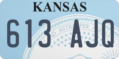 KS license plate 613AJQ