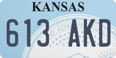 KS license plate 613AKD