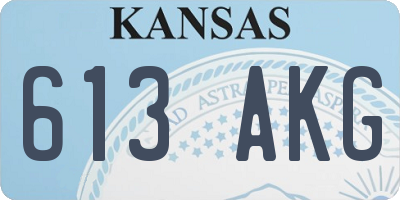 KS license plate 613AKG