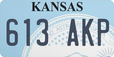 KS license plate 613AKP