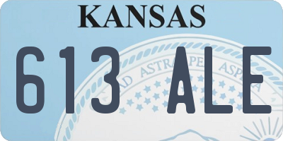 KS license plate 613ALE