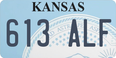 KS license plate 613ALF