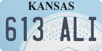 KS license plate 613ALI