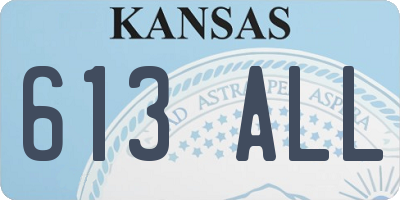 KS license plate 613ALL
