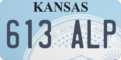 KS license plate 613ALP