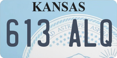 KS license plate 613ALQ