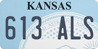 KS license plate 613ALS