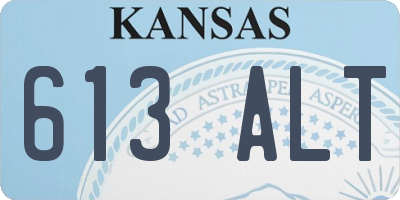 KS license plate 613ALT