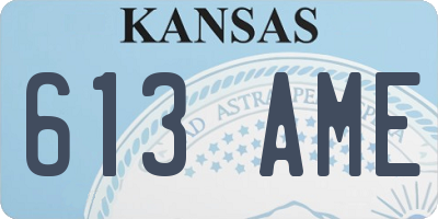 KS license plate 613AME