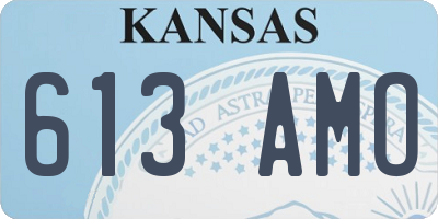 KS license plate 613AMO