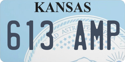 KS license plate 613AMP