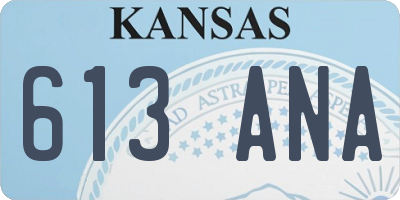 KS license plate 613ANA