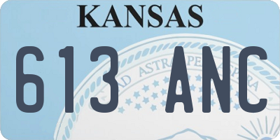 KS license plate 613ANC