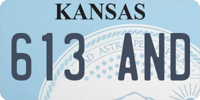 KS license plate 613AND