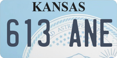 KS license plate 613ANE